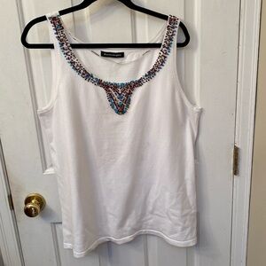 Beaded Neck Knit Tank